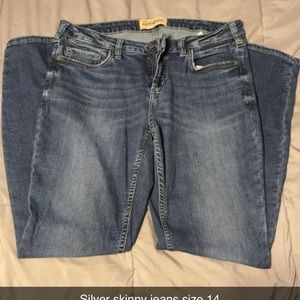 Silver skinny jeans size 14